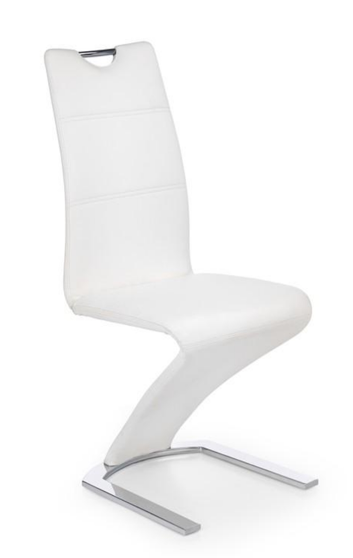 krzesła nowoczesne, biały, ekoskóra, chromowane